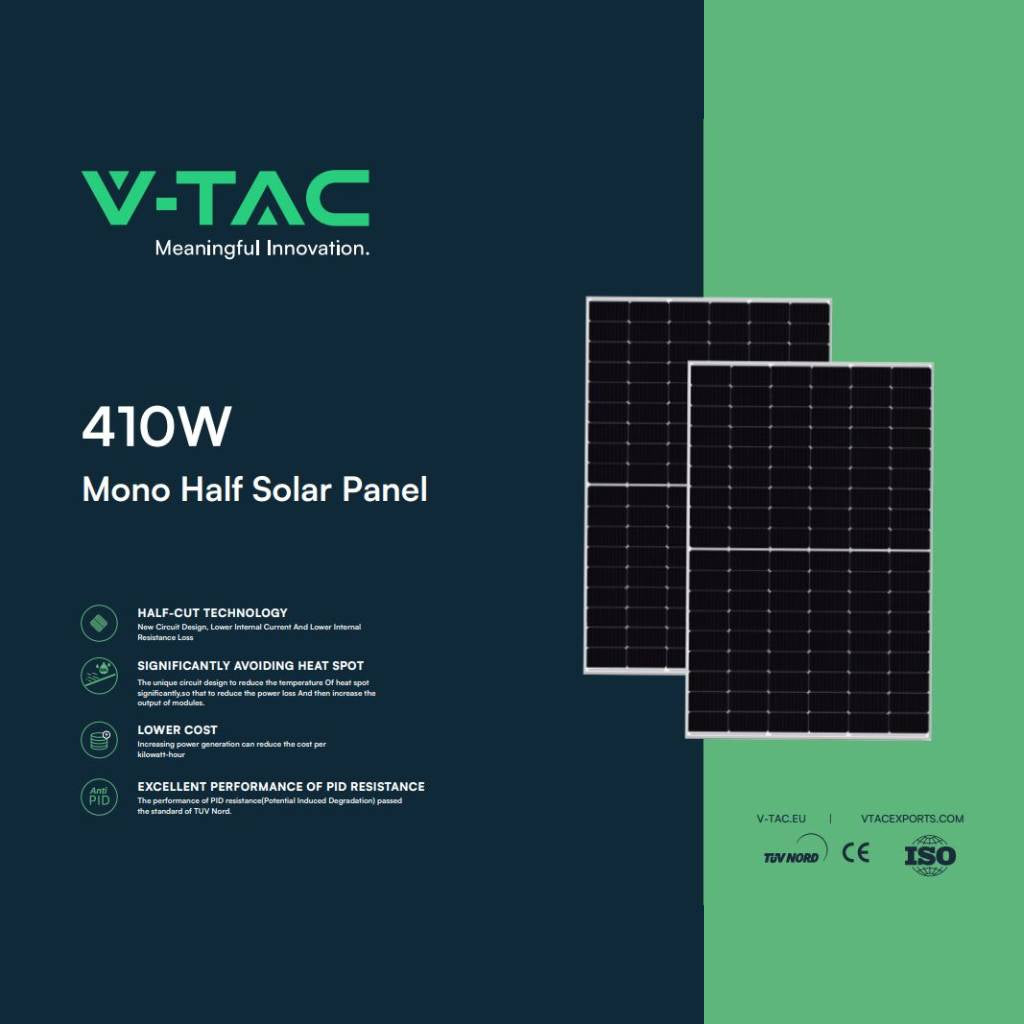 V-TAC Bancale 13kW con 31 Pannelli Solari Fotovoltaici Moduli 410W TIER-1, Monocristallini PERC, Silver Frame IP67/IP68 1724x1134x35mm (SKU 1189931 ) V-TAC Bancale 13kW con 31 Pannelli Solari Fotovoltaici Moduli 410W TIER-1, Monocristallini PERC, Silver Frame IP67/IP68 1724x1134x35mm (SKU 1189931 )